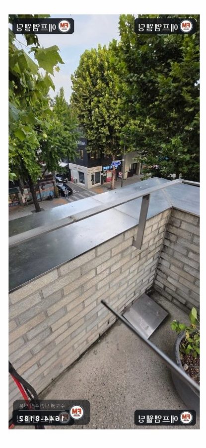 옥상 스텐 난간 보수 평철 가접 걷고 새로 접합 보강판